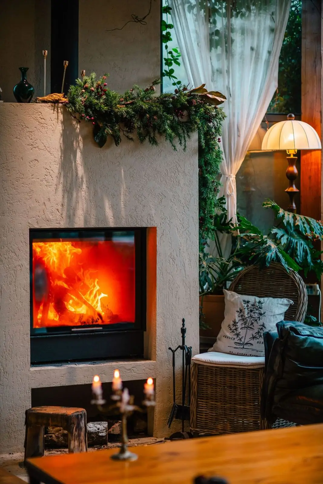 Warm living room with a fireplace in a Calgary home